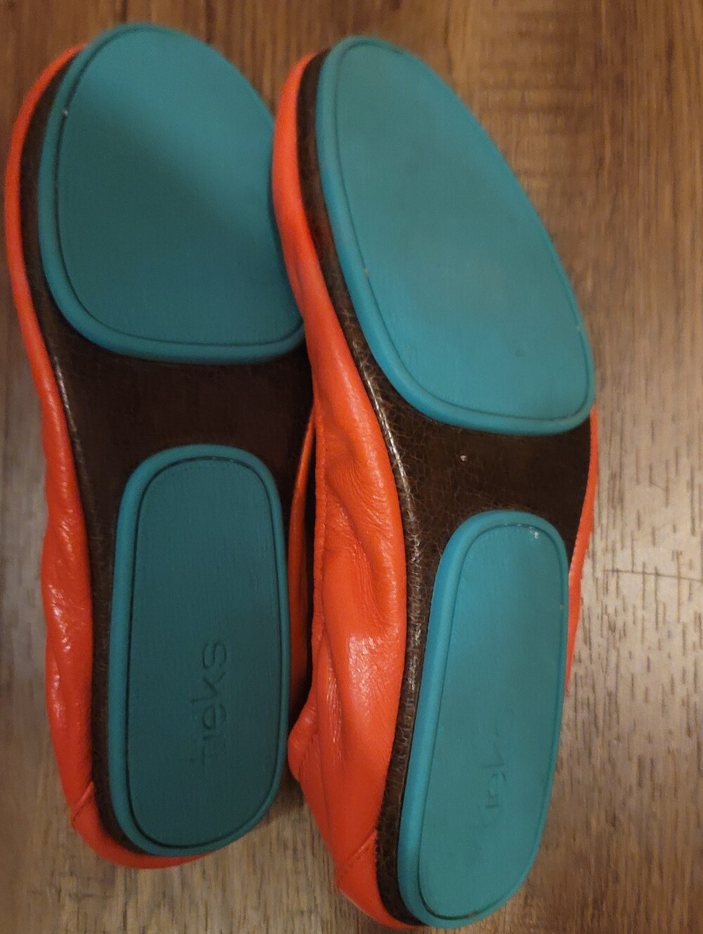 Women's Coral Leather TIEK Ballet Flats - Picture 2 of 2